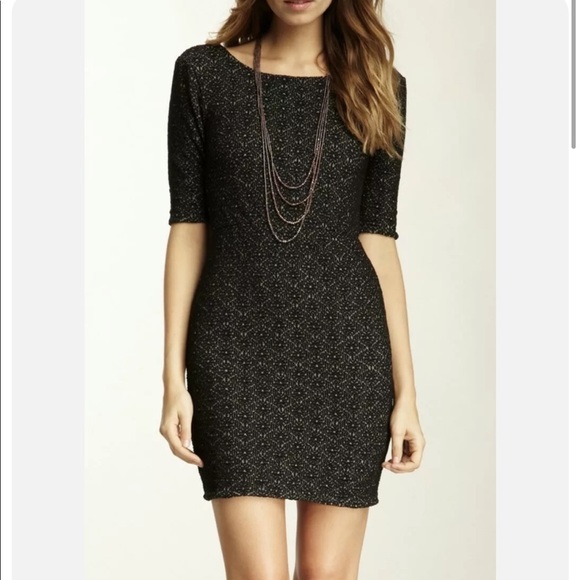 Free People | Lady Pucker Dress Womens XS Black Mini Open Scoop Back Boatneck - Picture 1 of 8
